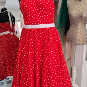 Pöttyös vintage ruha/piros