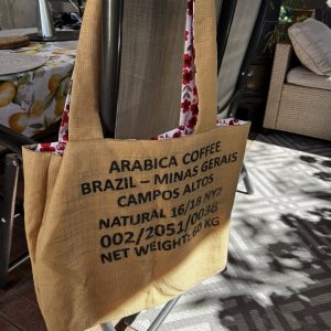 Shopper táska- Kávéimádóknak/ virágmintás
